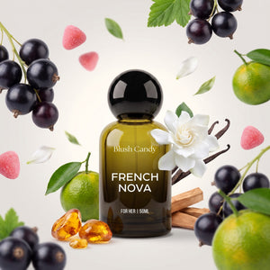 Blush Candy French Nova perfume bottle with its fragrance notes