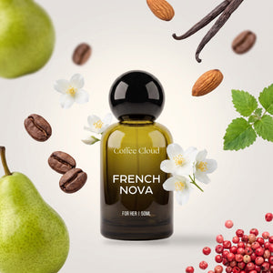 Coffee Cloud French Nova perfume bottle with its fragrance notes