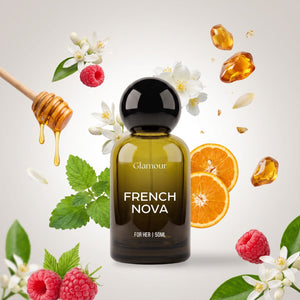 Glamour French Nova perfume bottle with its fragrance notes