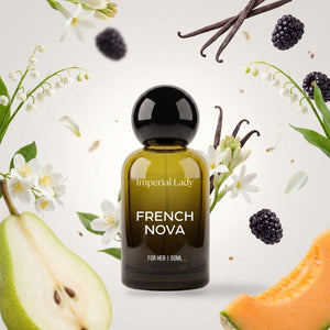Imperial Lady French Nova perfume bottle with its fragrance notes