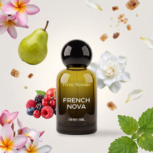 Pretty Woman French Nova perfume bottle with its fragrance notes