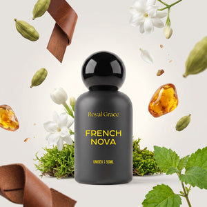 Royal Grace French Nova perfume bottle with its fragrance notes