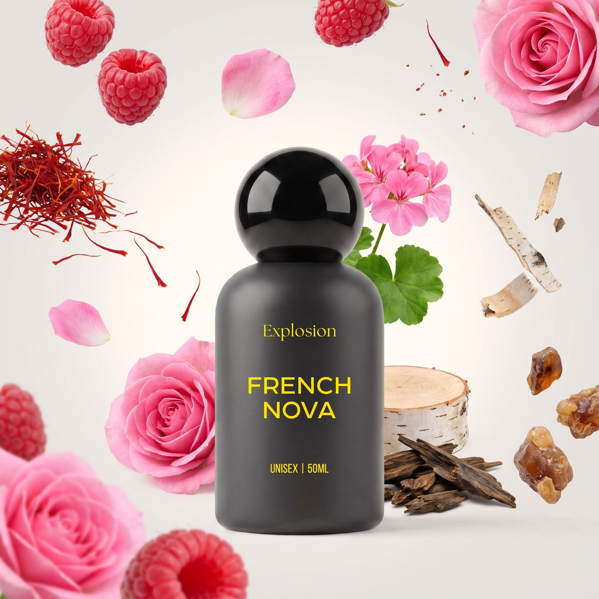 Explosion French Nova perfume bottle with its fragrance notes