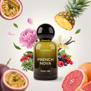 Goddess French Nova perfume bottle with its fragrance notes
