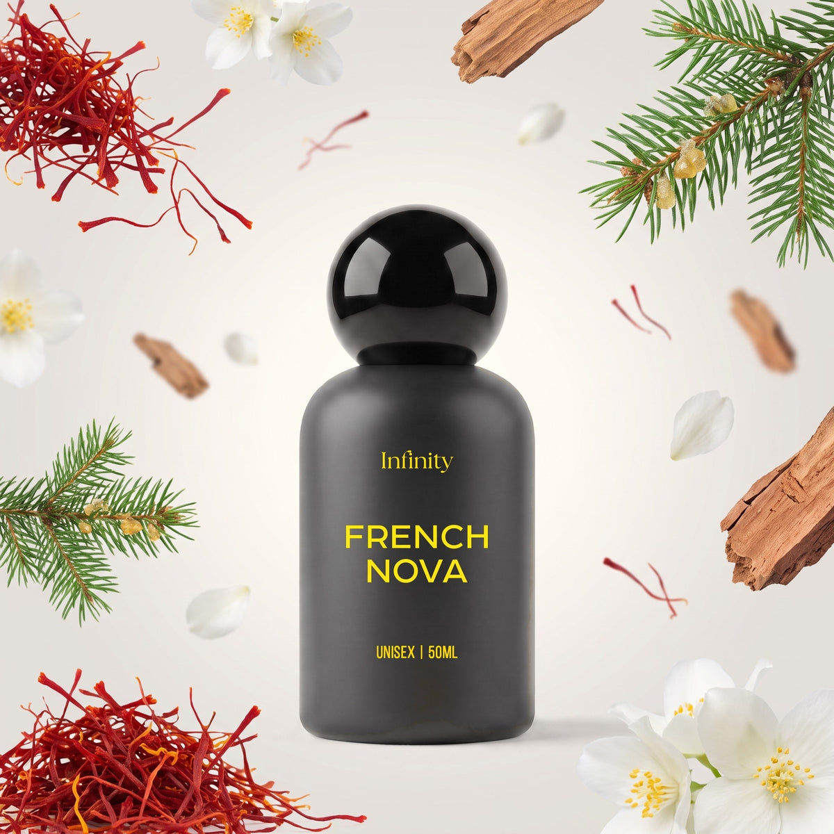 Infinity French Nova perfume bottle with its fragrance notes