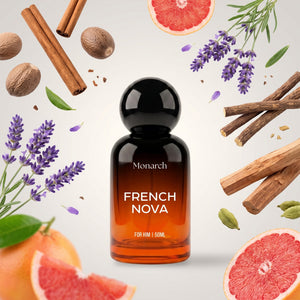 Monarch French Nova perfume bottle with its fragrance notes
