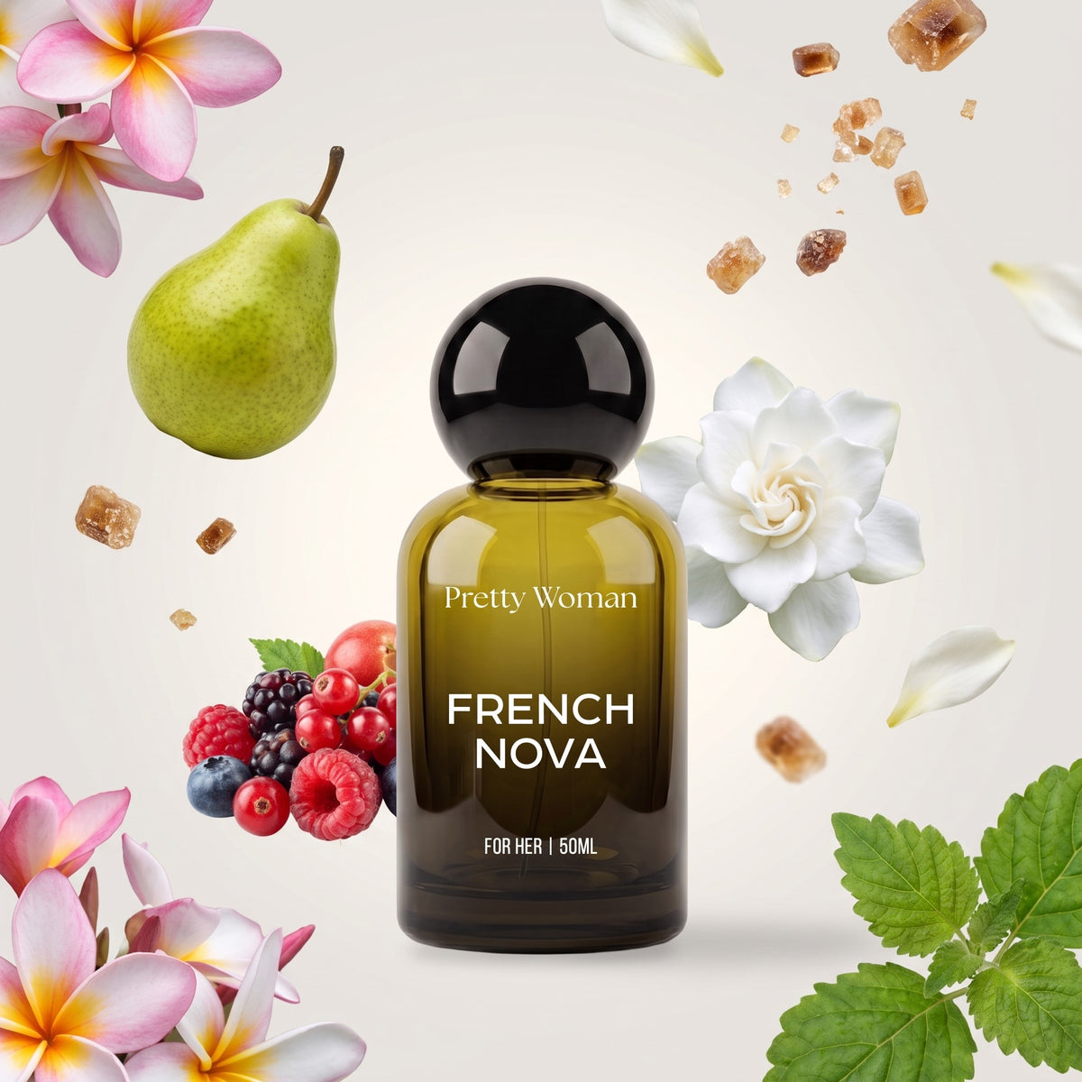 Pretty Woman French Nova perfume bottle with its fragrance notes