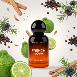 Secret Desire French Nova perfume bottle with its fragrance notes