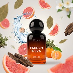 Victory French Nova perfume bottle with its fragrance notes
