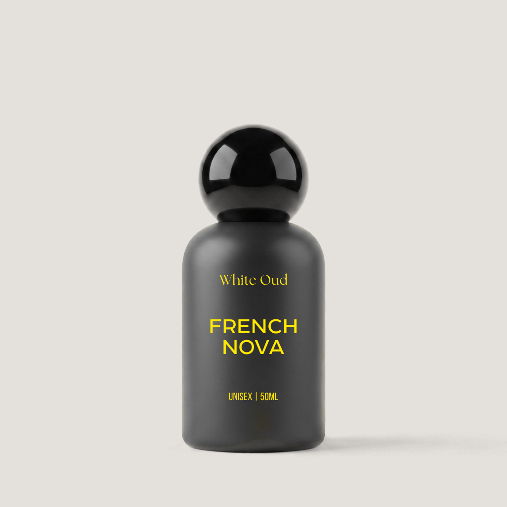 White Oud French Nova perfume bottle, 50 ml